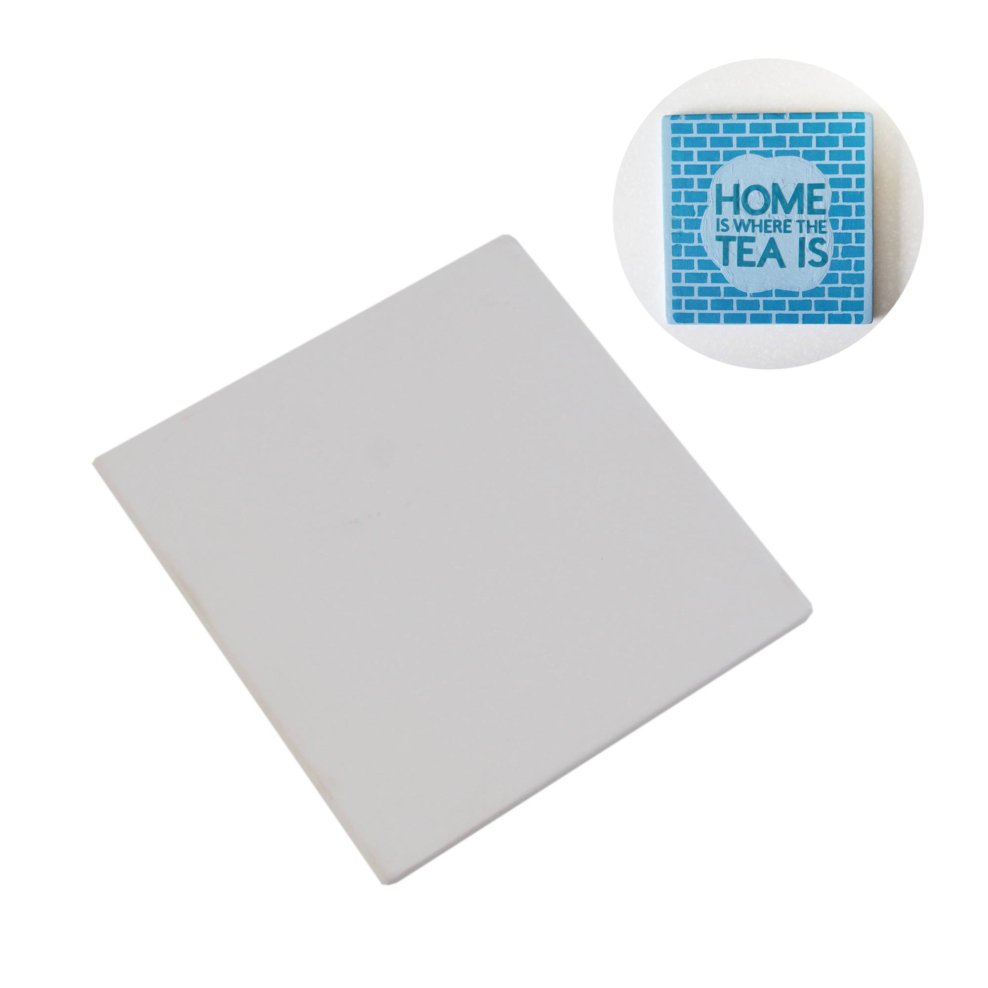 Unglazed Ceramic Square Plaque 12cm