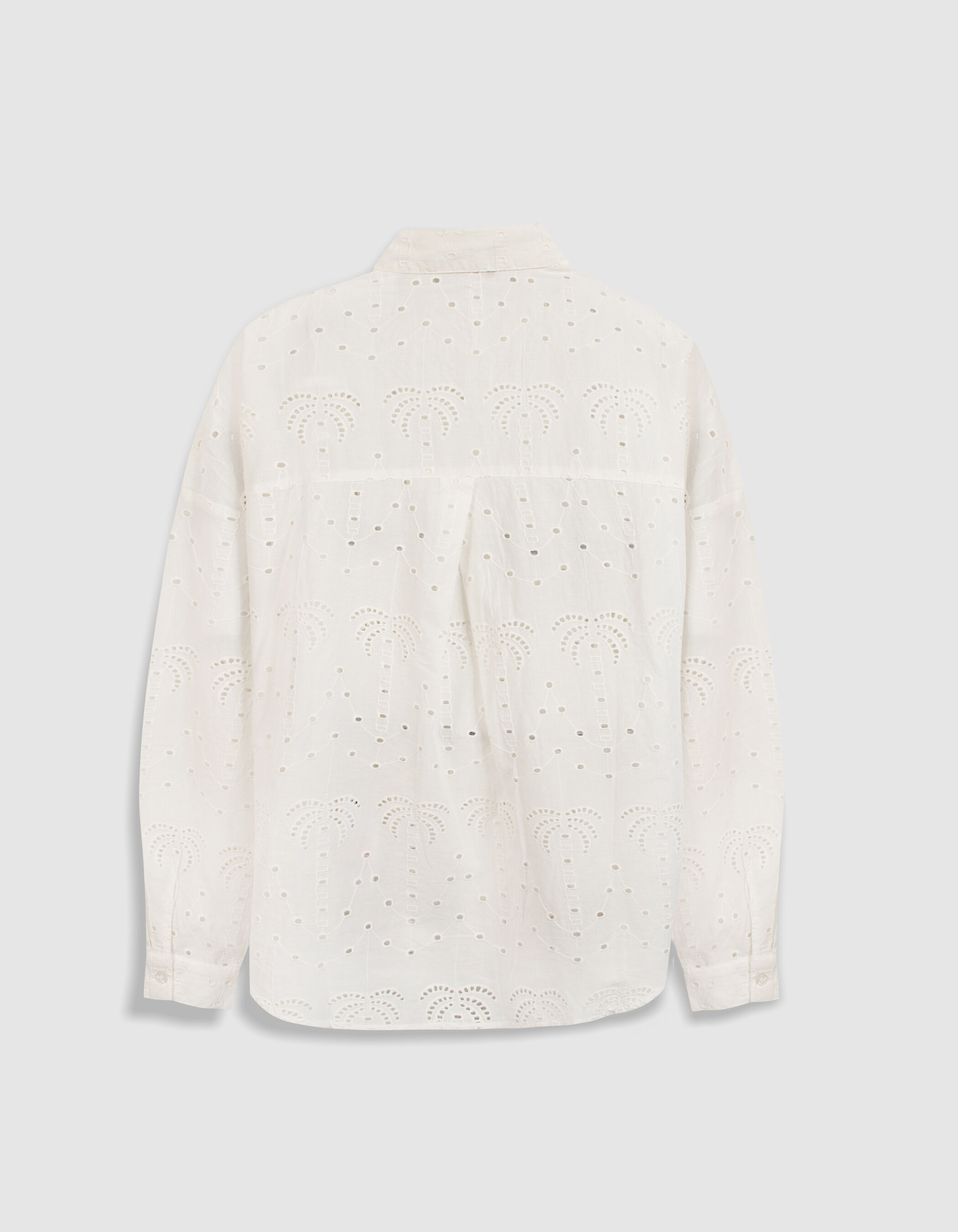 Chemise blanche broderie anglaise palmiers Femme