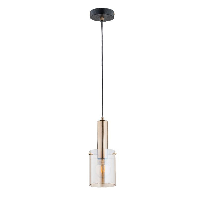 Lampa wisząca CELIA czarno-mosiężny 1xE27x15W wym:90x15x15cm IP20 Alfa