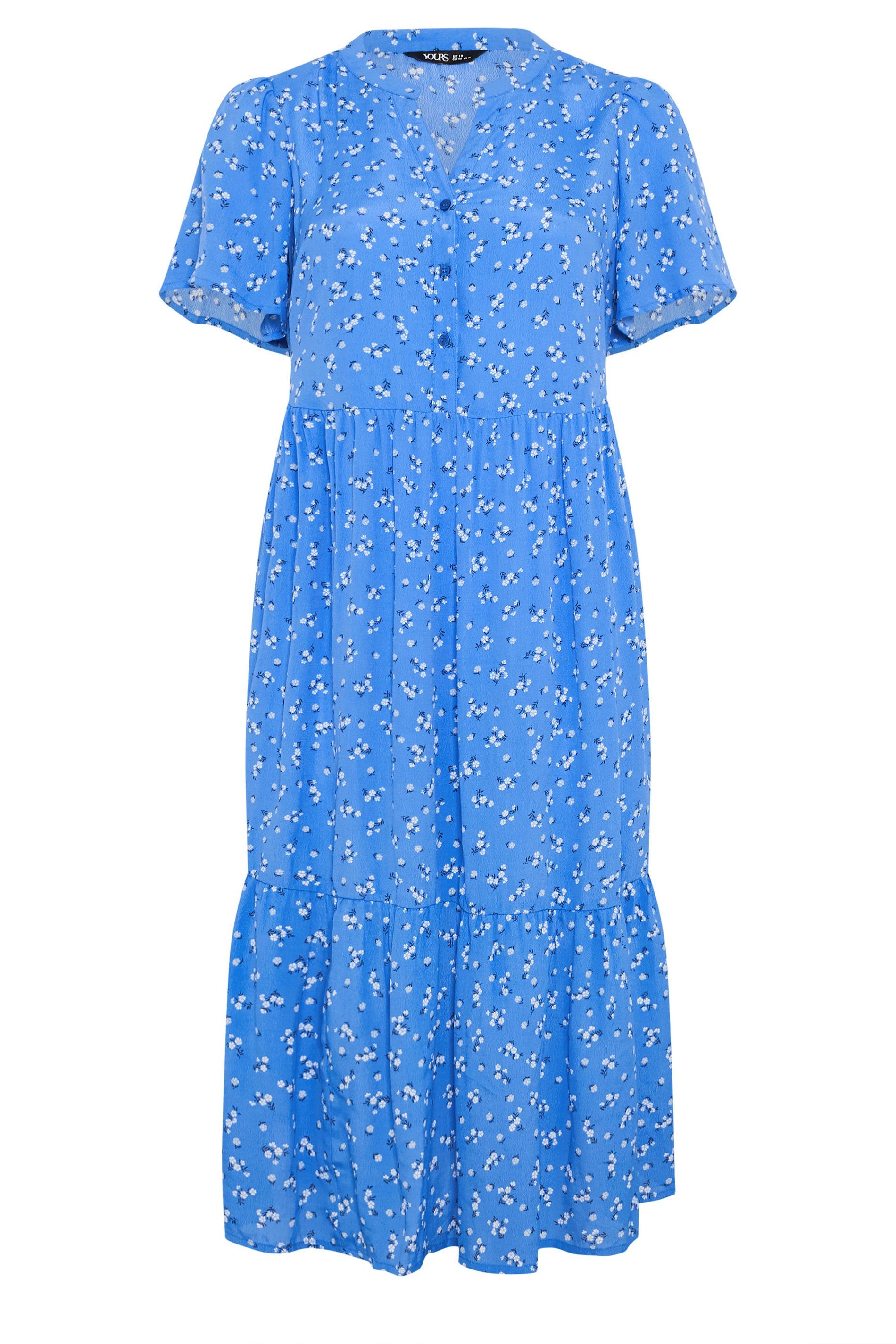 Yours Ditsy Floral Placket Dress