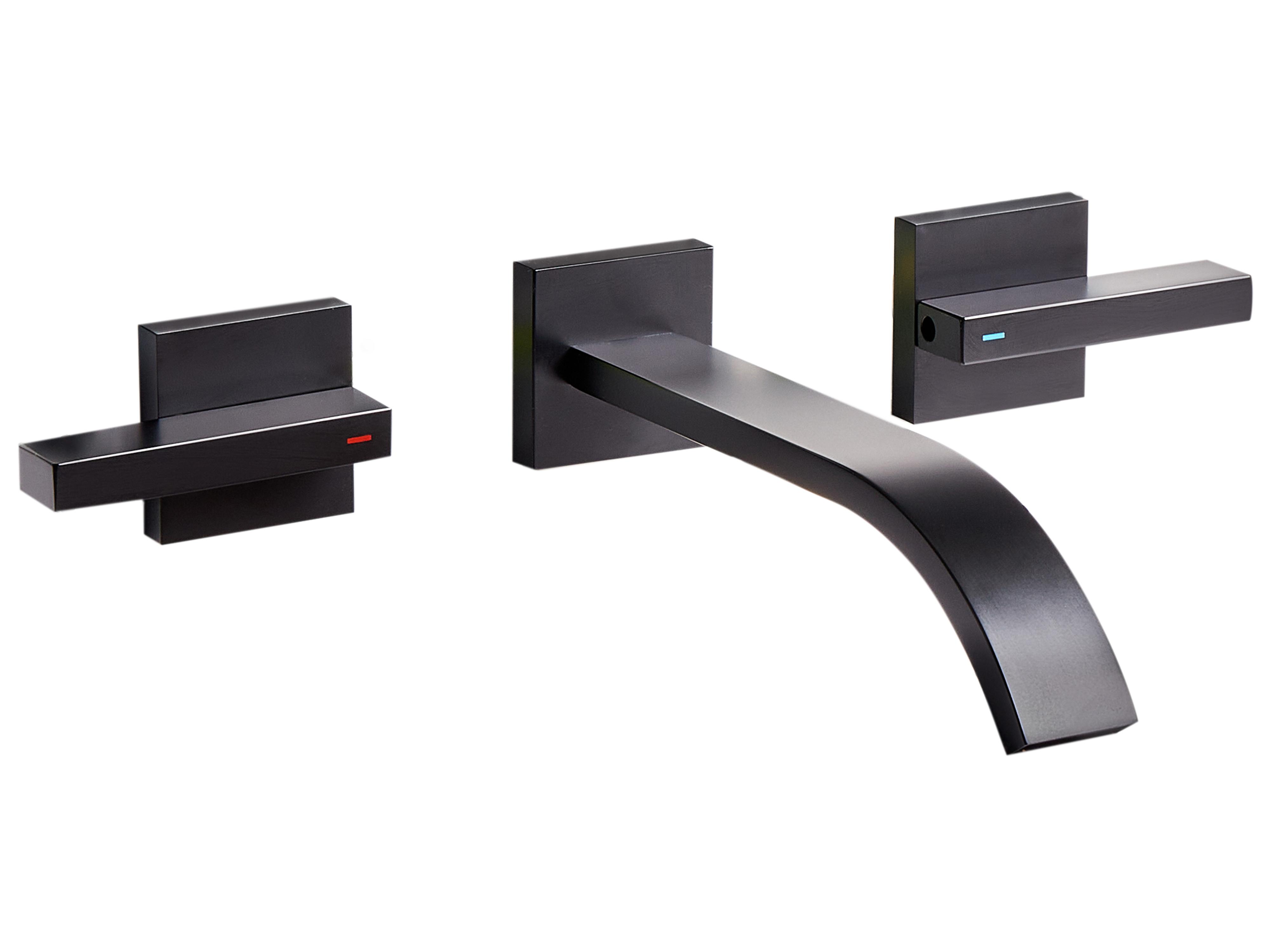 Wall Mounted Basin Mixer Tap BERRACO Brass Black