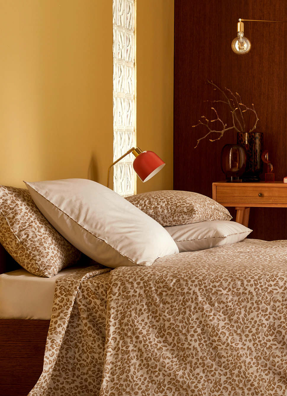 LOT DE 2 TAIES D'OREILLER EN PERCALE DE COTON AMIR NATUREL