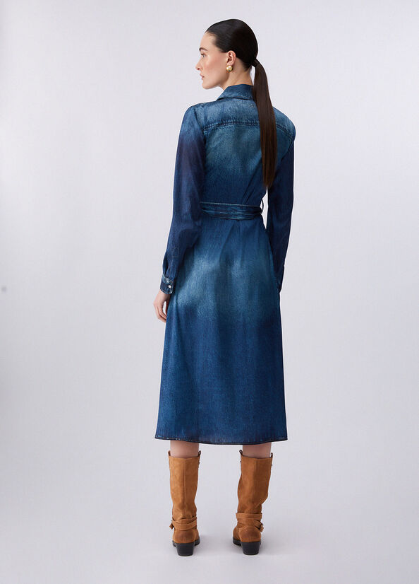 Abito lungo con stampa digitale