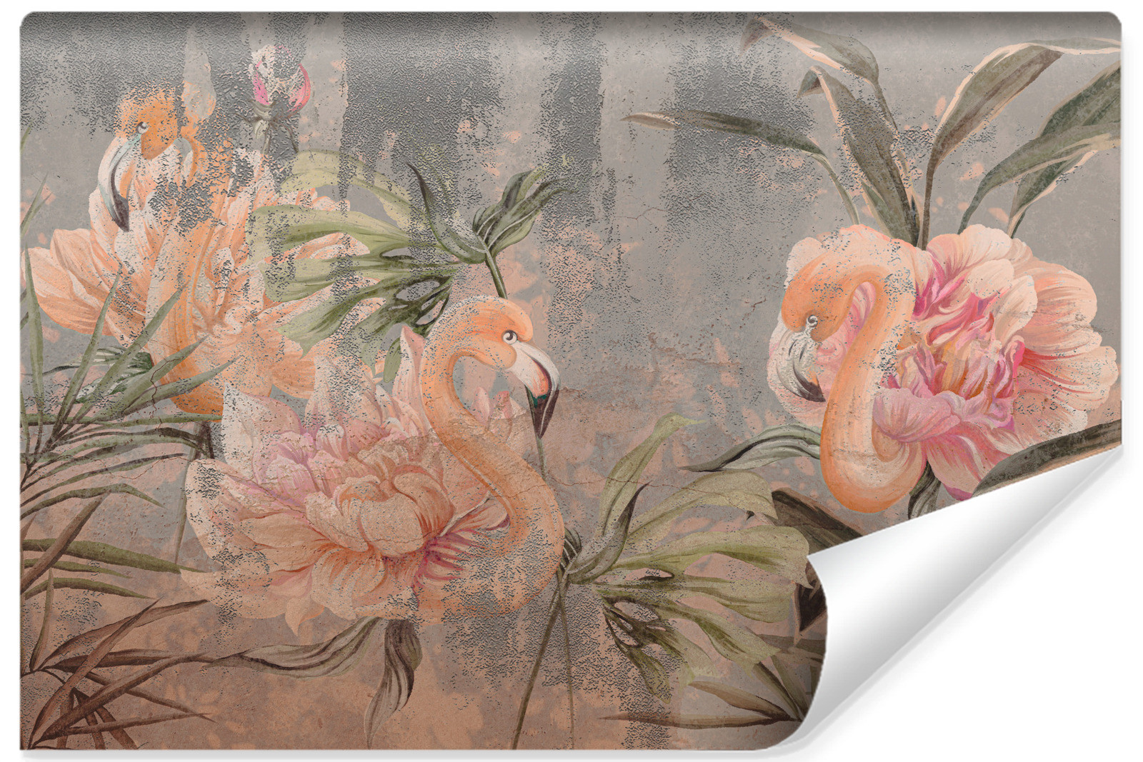 Fototapeta Flamingi Na Betonie 90x60cm