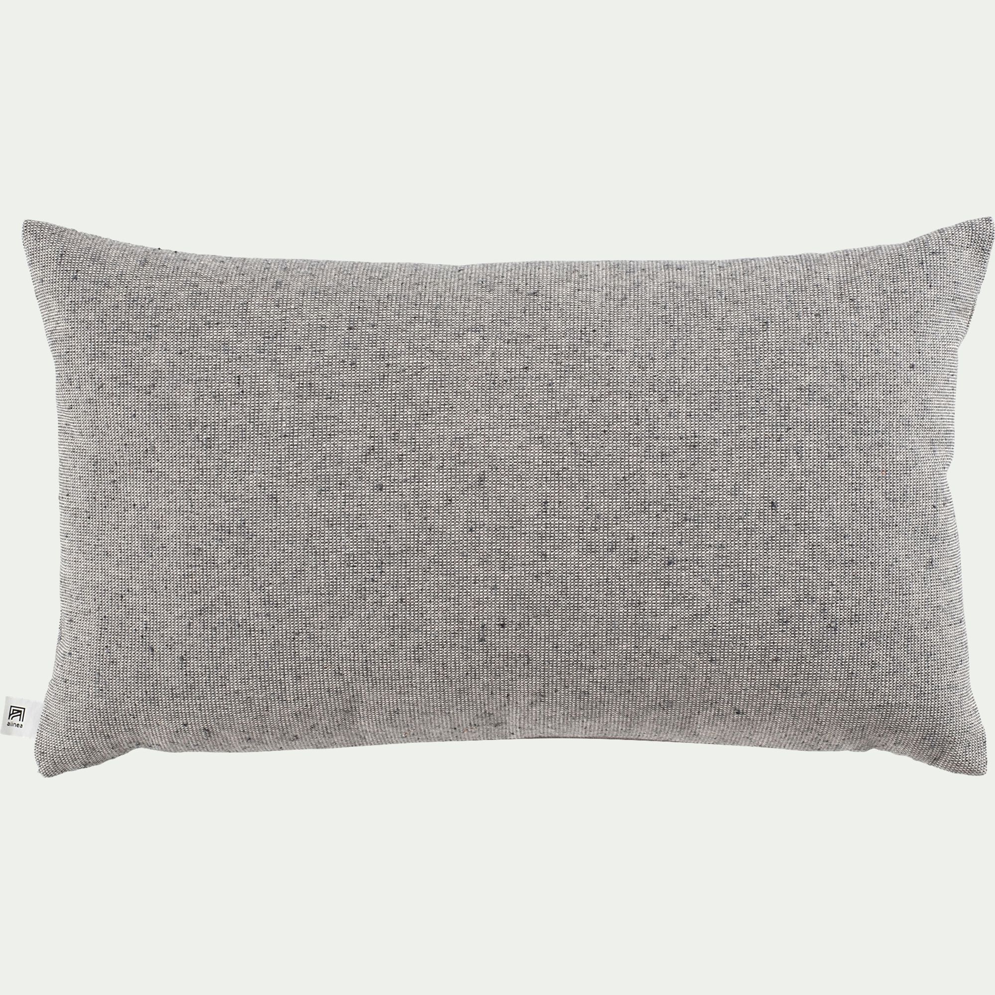 ARNO - Coussin chambray en coton 30x50cm - gris