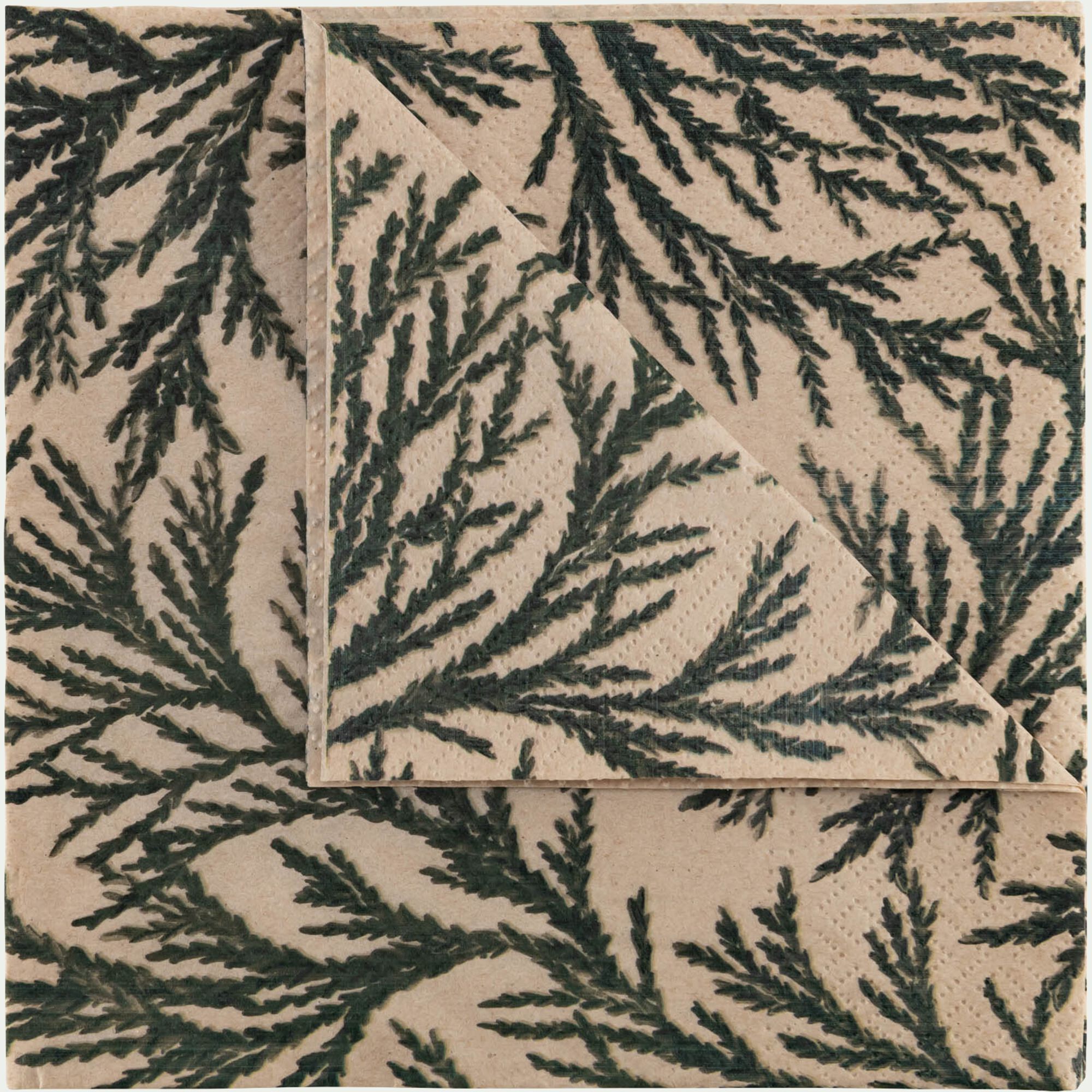 CYPRES - Lot de 20 serviettes en papier motif cyprès 33x33cm - beige alpilles