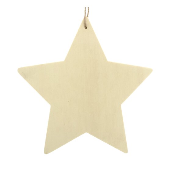 Hanging Wooden Star Plaque 26cm