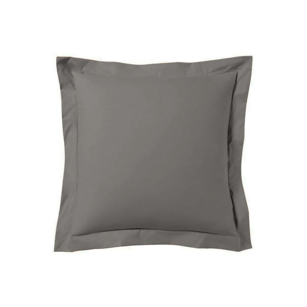 GAMME UNIS SATIN - Lot de 2 taies d'oreiller satin de coton 63x63 cm gris