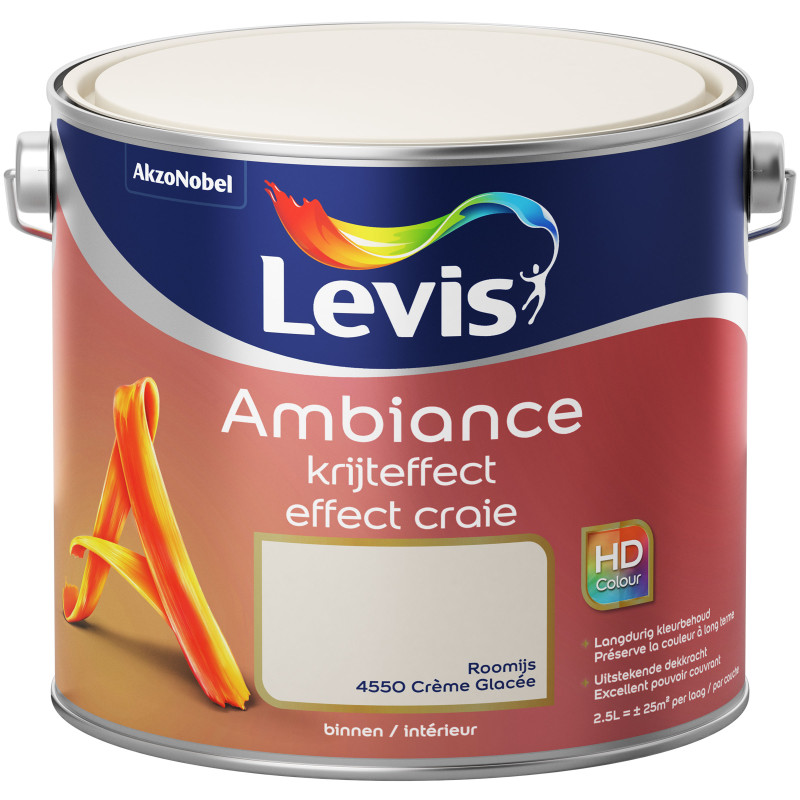 Peinture murale Ambiance effet craie crème glacée ultra mat 2,5 L LEVIS