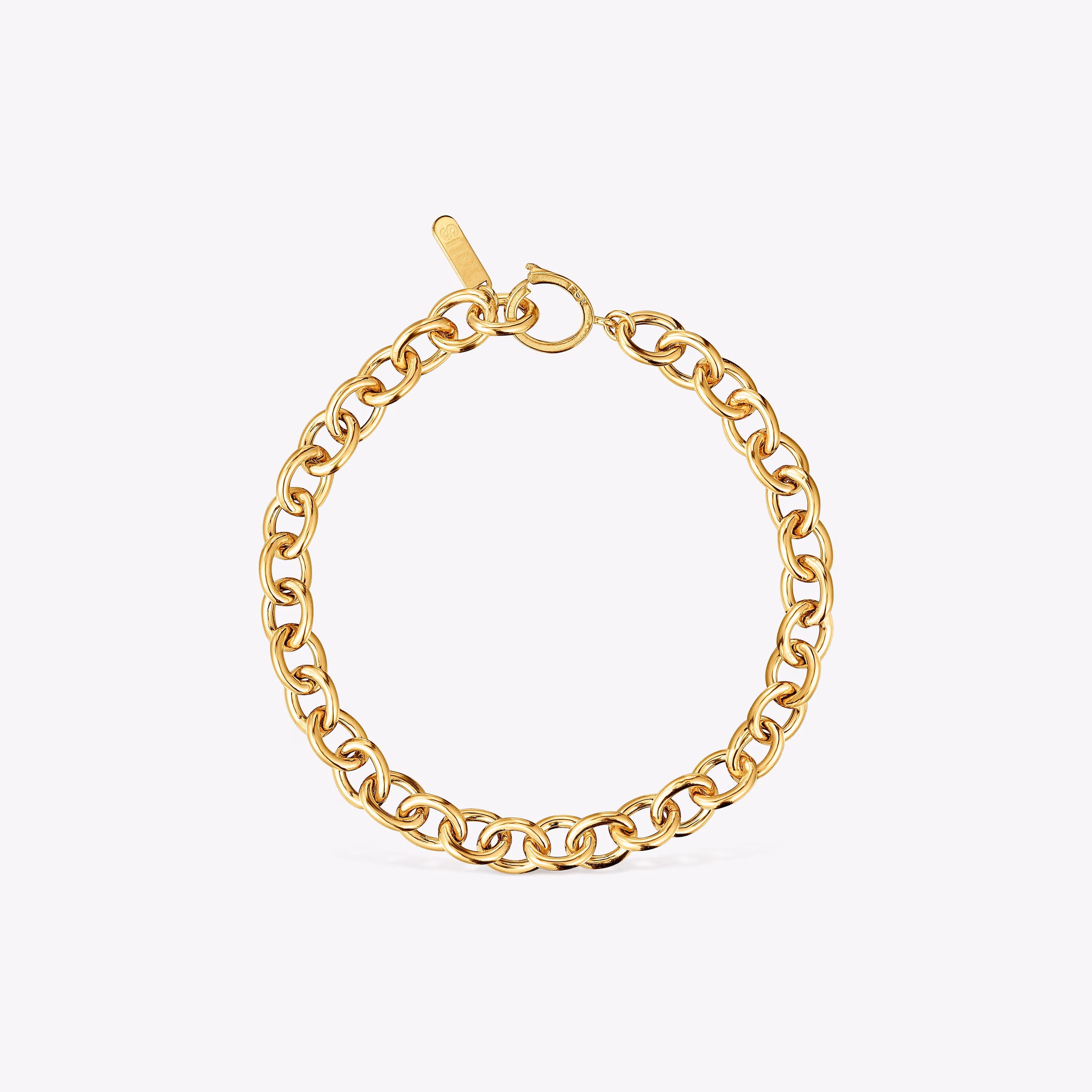 Pulsera cadena con baño de oro 18 kt sobre plata Basicos