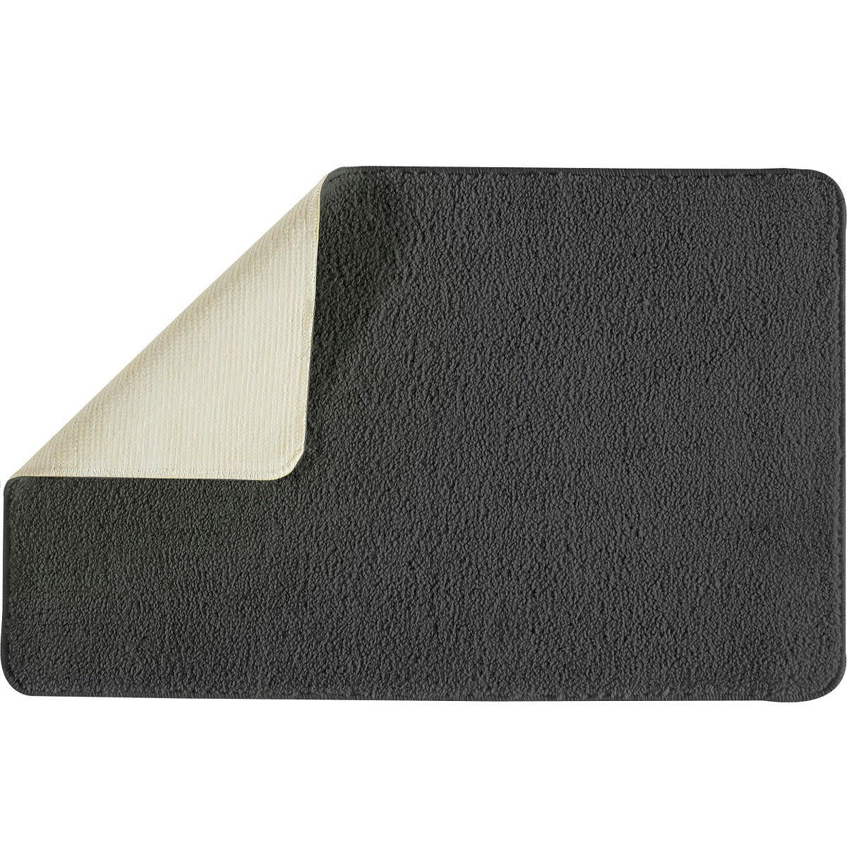 POLYNESIE - Lot de 2 tapis de bain polyester  50x80cm +  contour marron