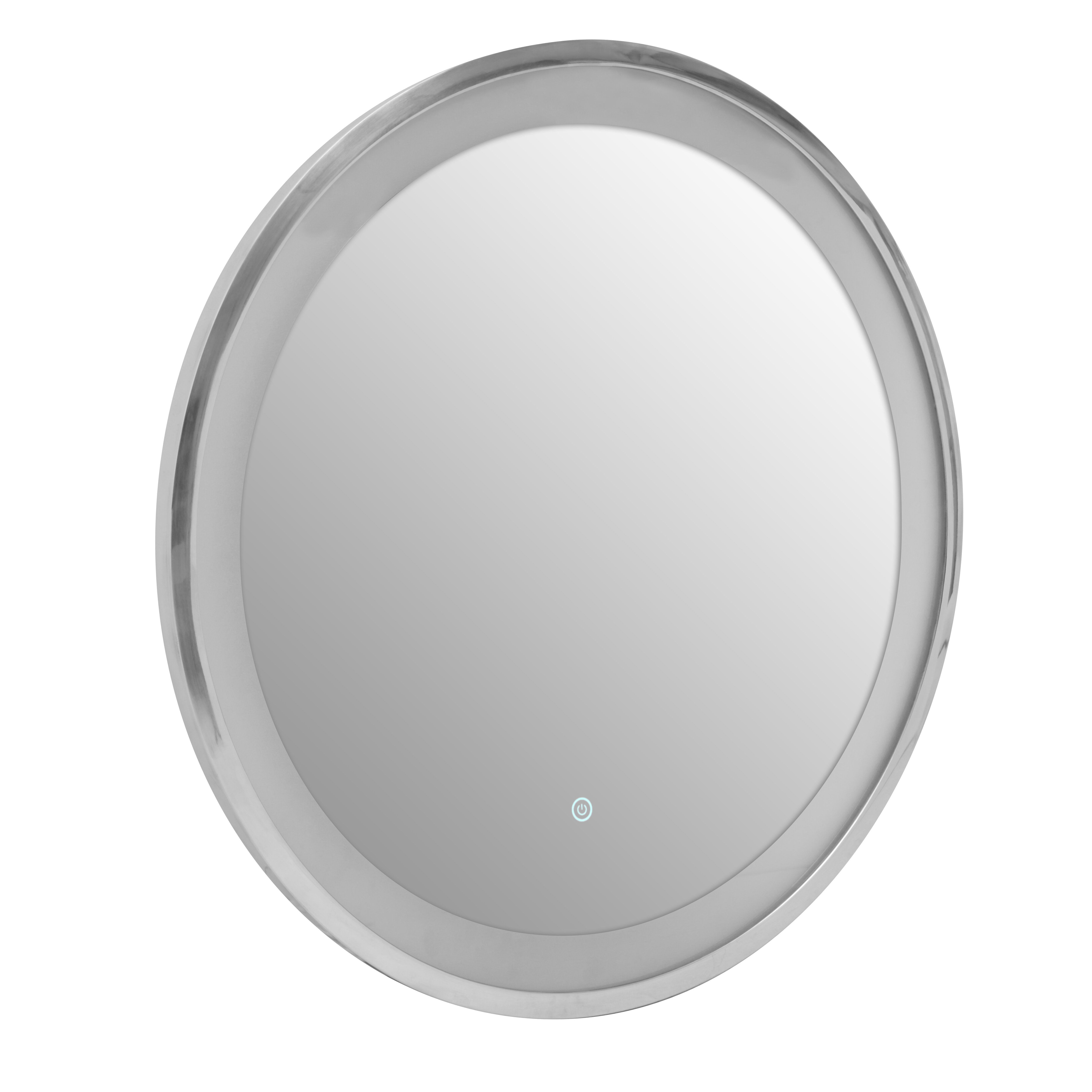 Orsina Avelino Illuminated Silver Round Mirror