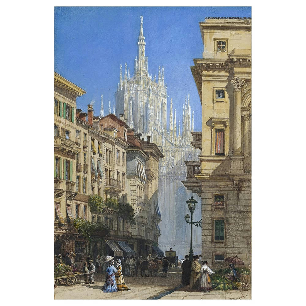 - Tableau Le Duomo de Milan depuis une Rue Secondaire William Wyld 60x90