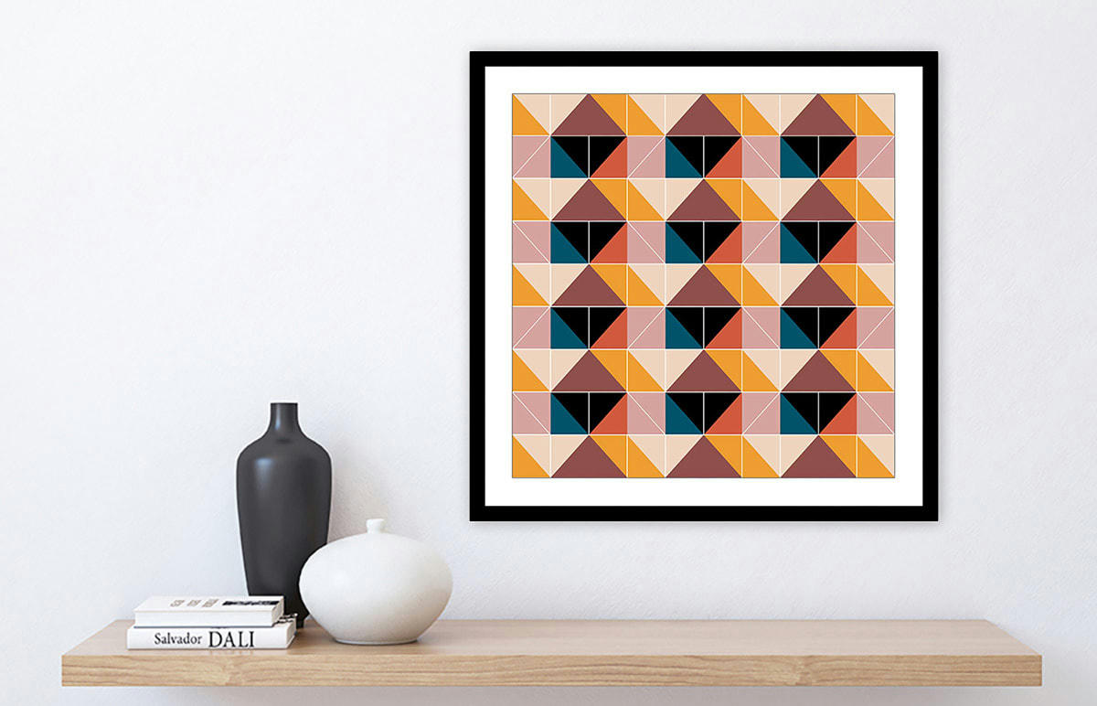 - Affiche patchwork scandinave sans cadre 50x50cm