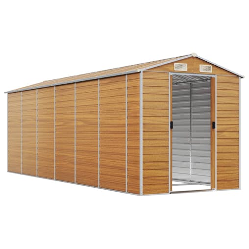 NNEVL Garden Shed Light Brown 191x555x198 cm Galvanised Steel