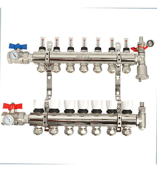 Kit Collecteur plancher chauffant hydraulique nourrice et tube PER Taille - Kit 7 sorties