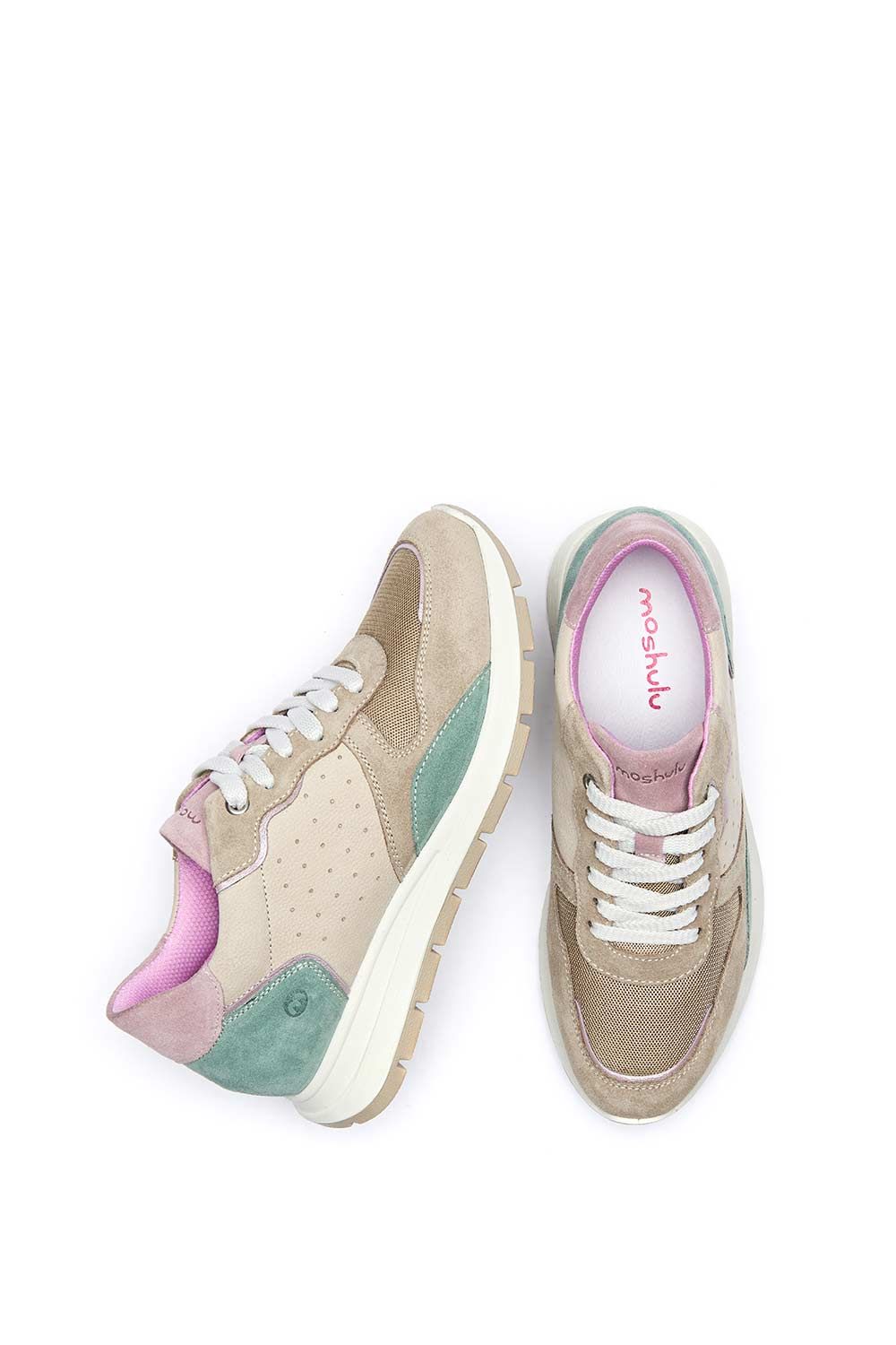 Moshulu Teresa' Lace Up Mesh Panel Trainers