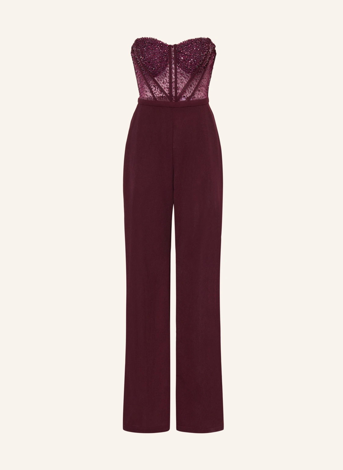 Hey Kyla Off-Shoulder-Jumpsuit mit Schmucksteinen