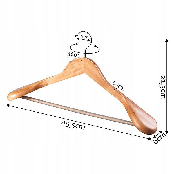 KADAX Cintre en Bois Vêtements Solides 1 pièce