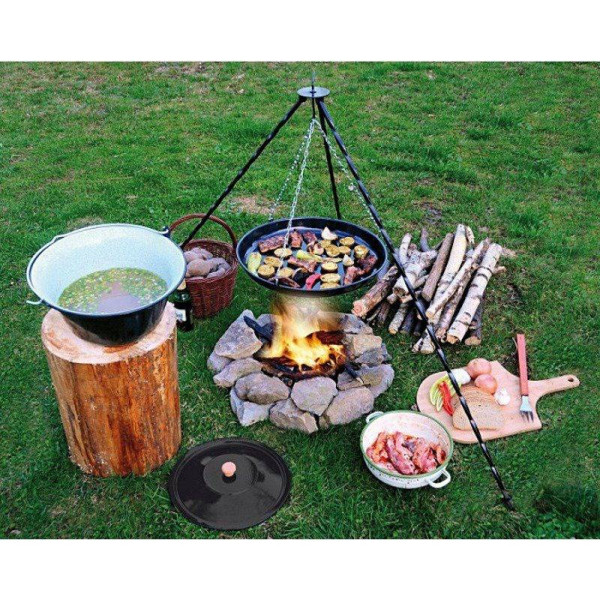 Stojak na kociołek, ruszt grillowy trójnóg żelazny 120 cm