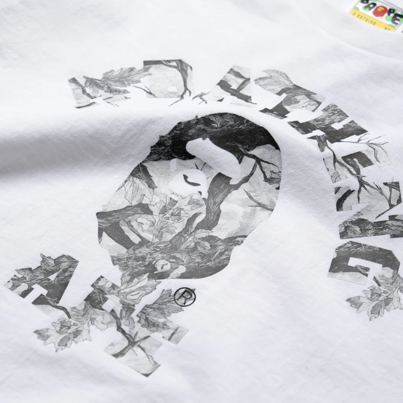 A Bathing Ape Tree Edge Camo College Tee - White/White