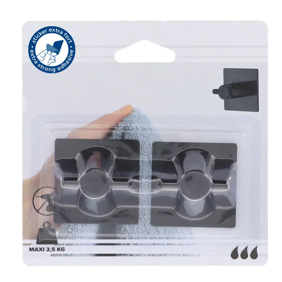 Tendance Plakhaakjes - 4,5 cm - 2x - Zelfklevende haakjes