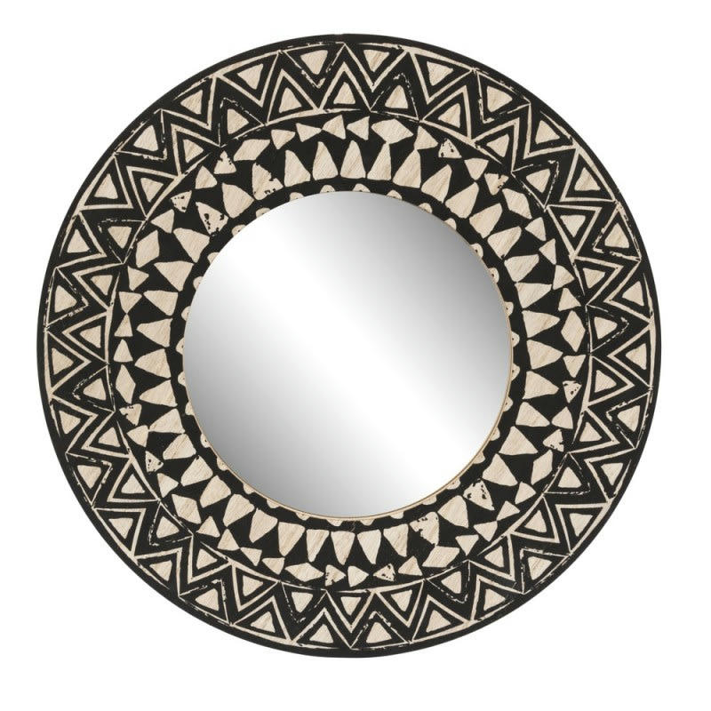 ETHNIQUE - Miroir bois reconstitué D40