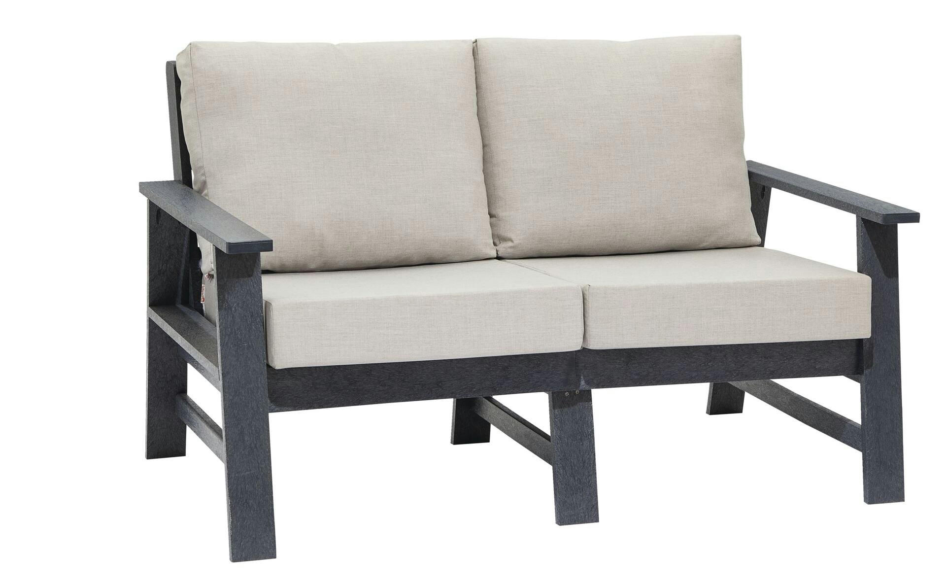 Capterra Recycled Plastic Outdoor/Patio Loveseat, Beige