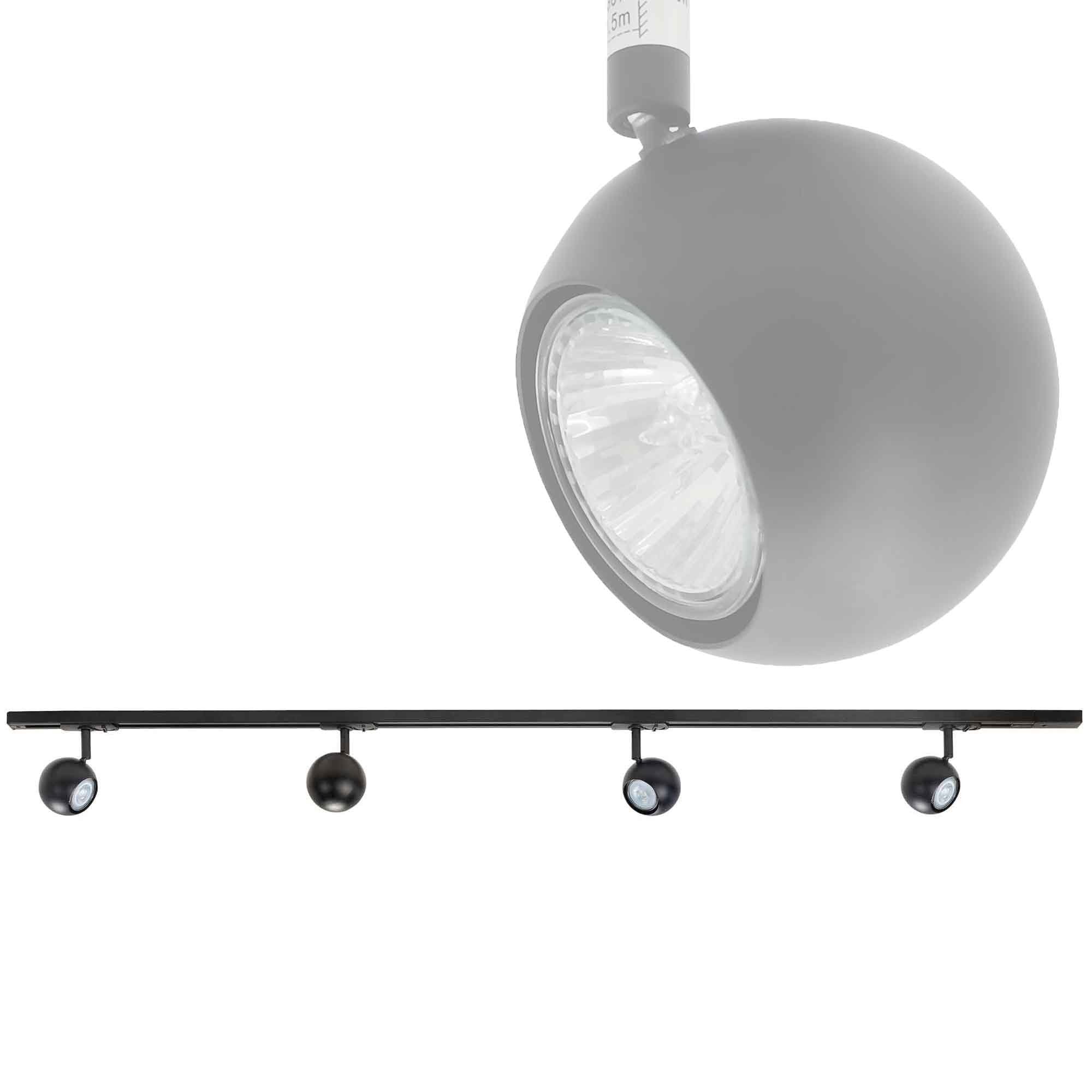 Highlight railsysteem Trackline - 4 lichts - 150 x 16  cm - zwart