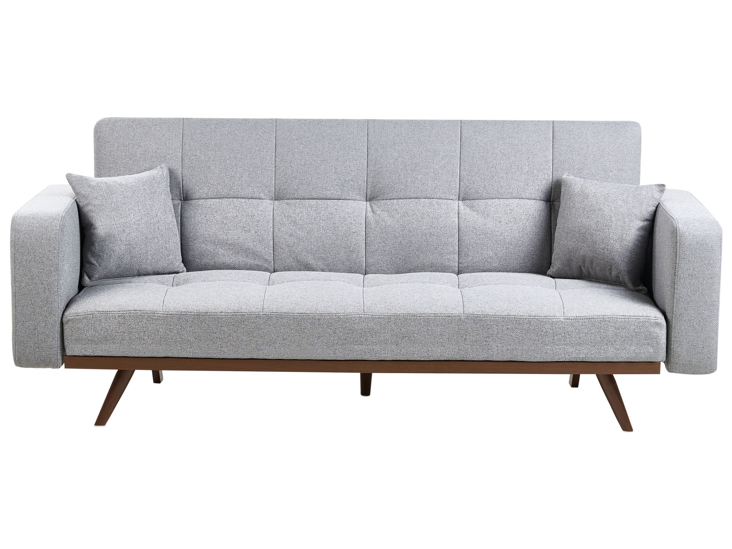 Sofa rozkładana tapicerowana szara