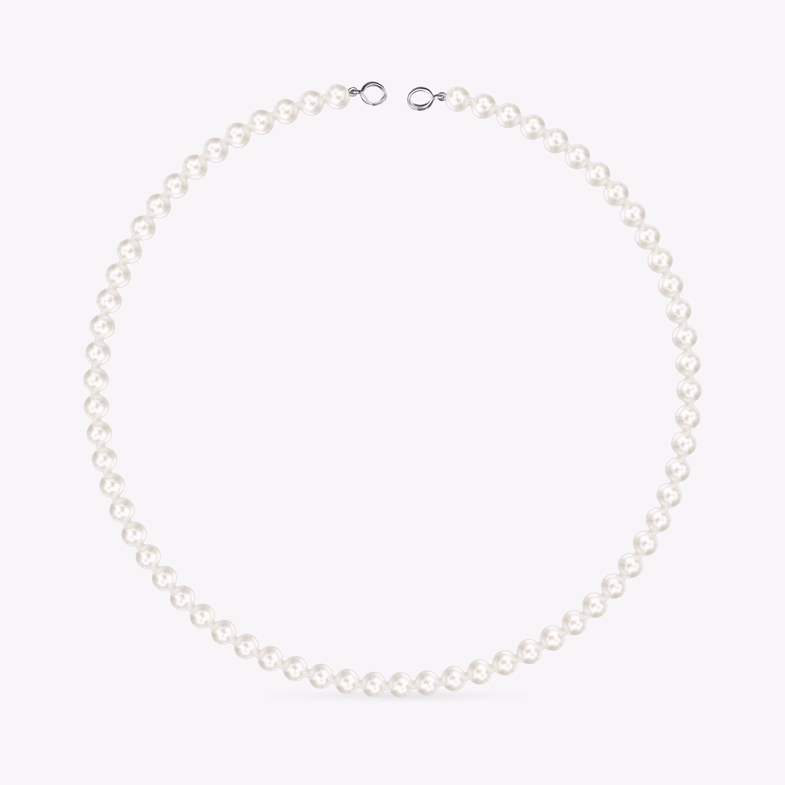 Collar de perlas de 6mm y plata Hold