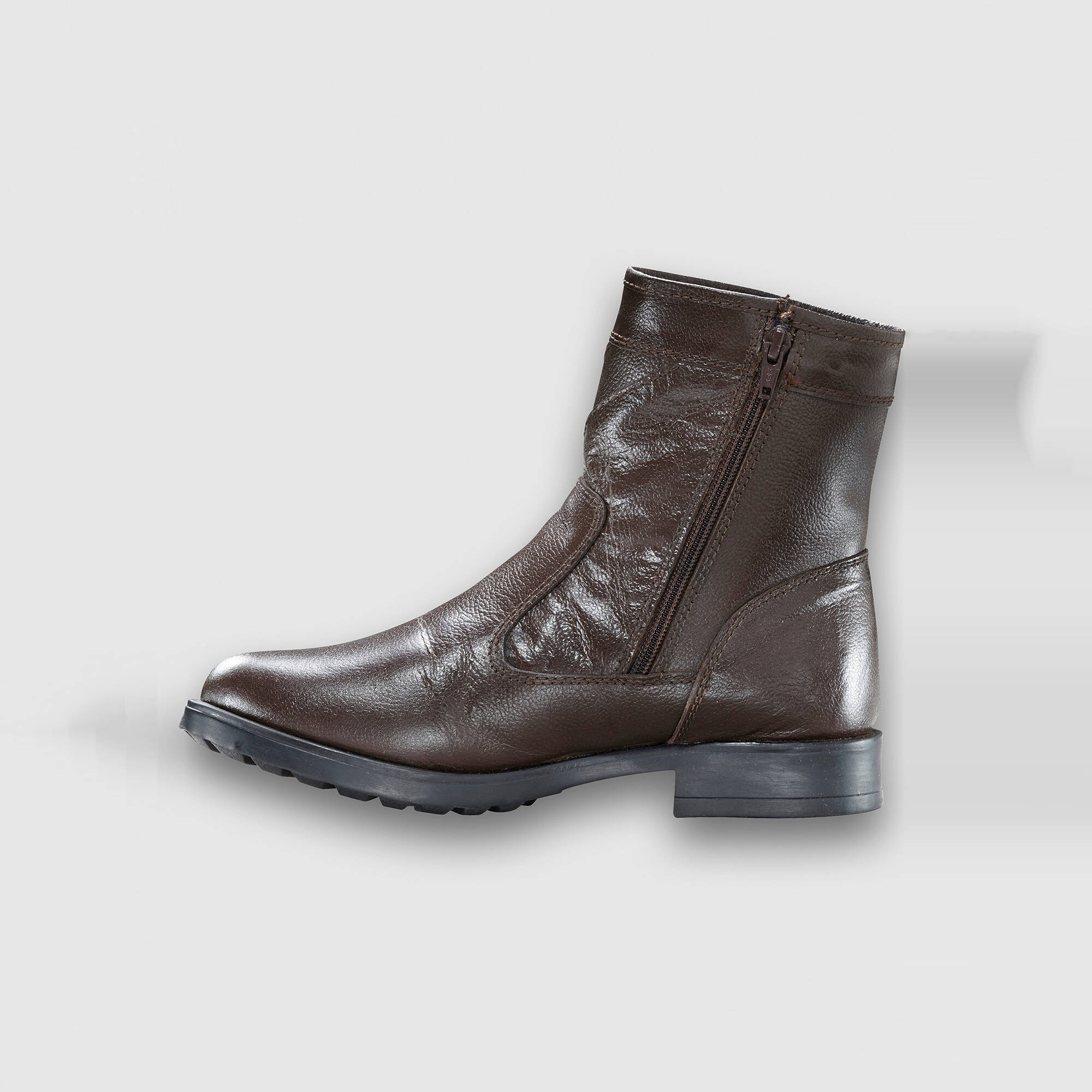 Botillons zippés cuir fourrés laine - jusqu'au 46