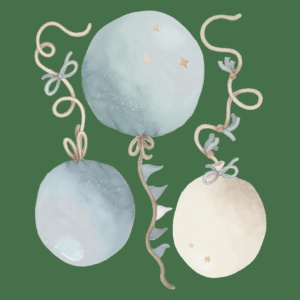 SELENE - Grand sticker les ballons en vinyle mat bleu