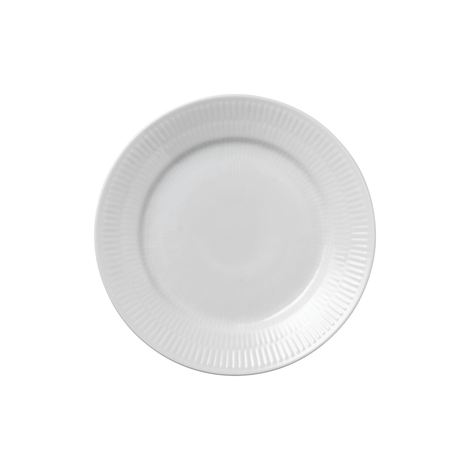 Hvid Riflet tallerken ø 19 cm
