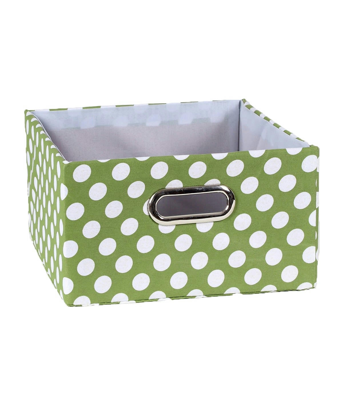 - Tiroir tissu vert pois blanc