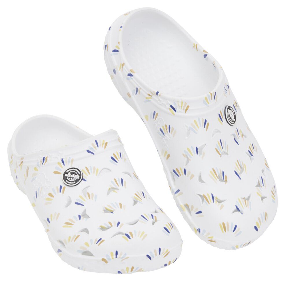 Sabots Hipps Femme plastique blanc motif tricolore T40/41