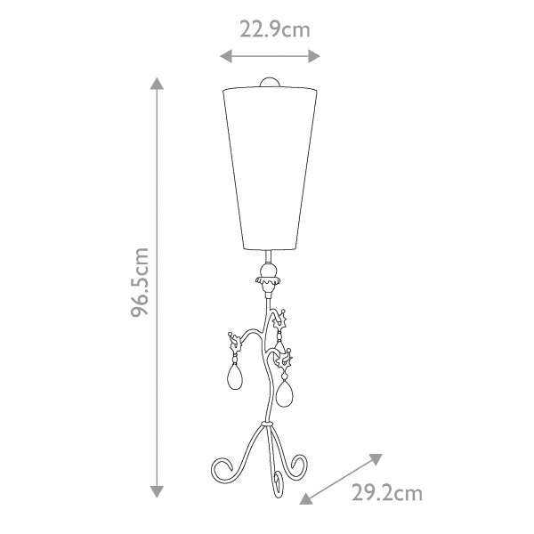 Lampa stołowasrebrno-kremowa Tivoli 1xE27x60W wys:96,5cm Flambeau