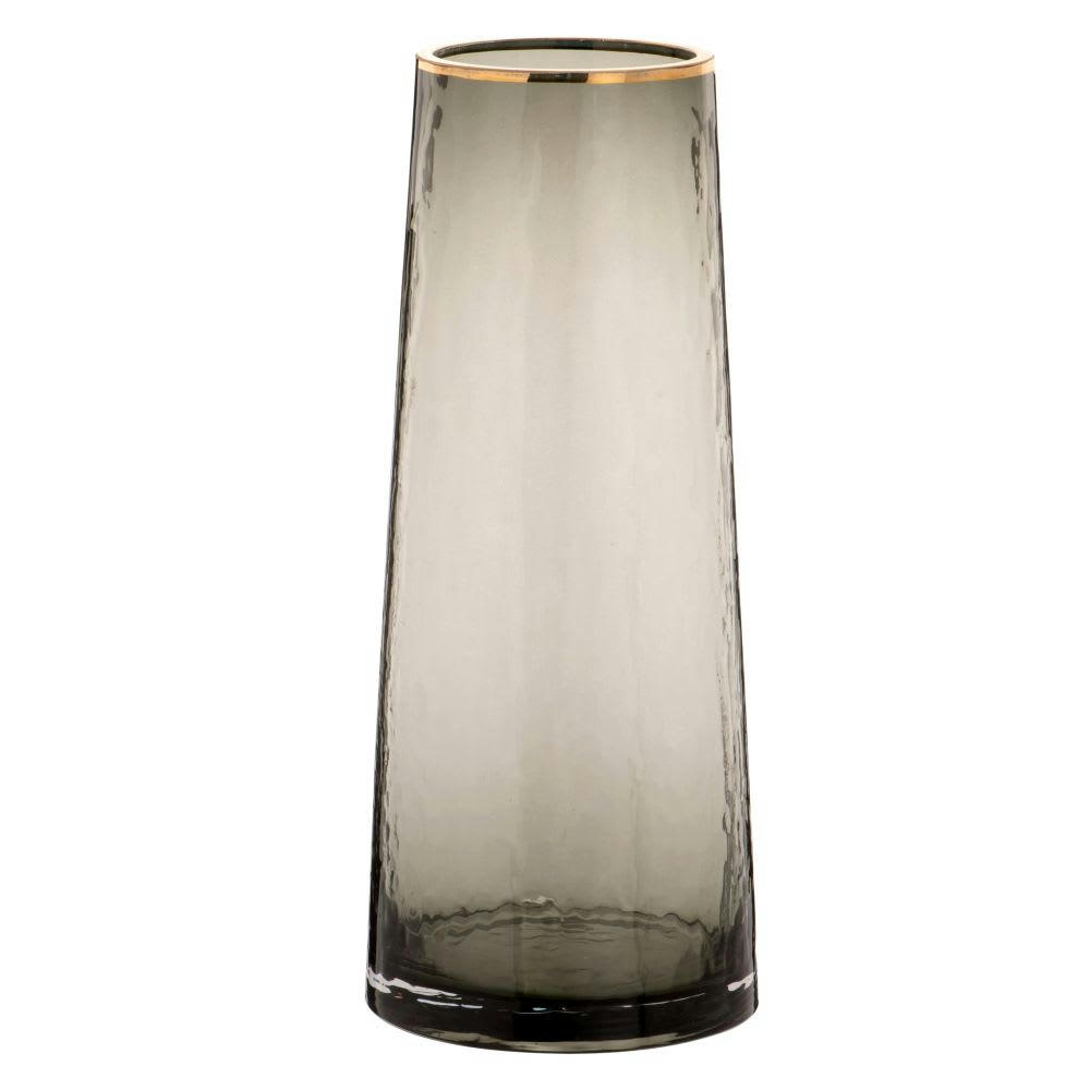 CLEAR - Vase en verre et métal doré H27