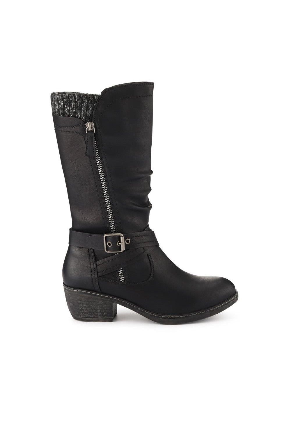 Pavers Buckle-Detailed Slouch Long Boots
