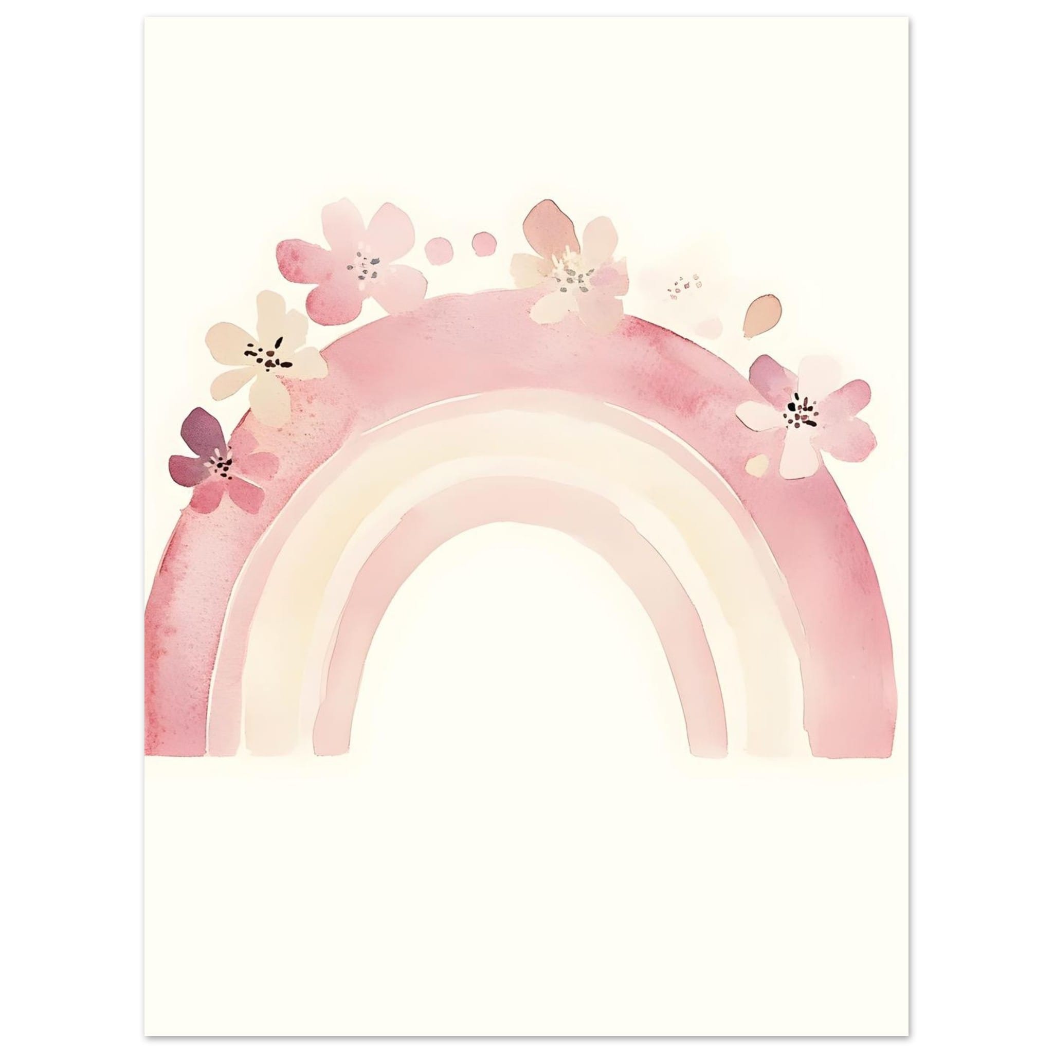 Artfulprints Poster Bloemen regenboog  - 30x40 cm - Meerkleurig