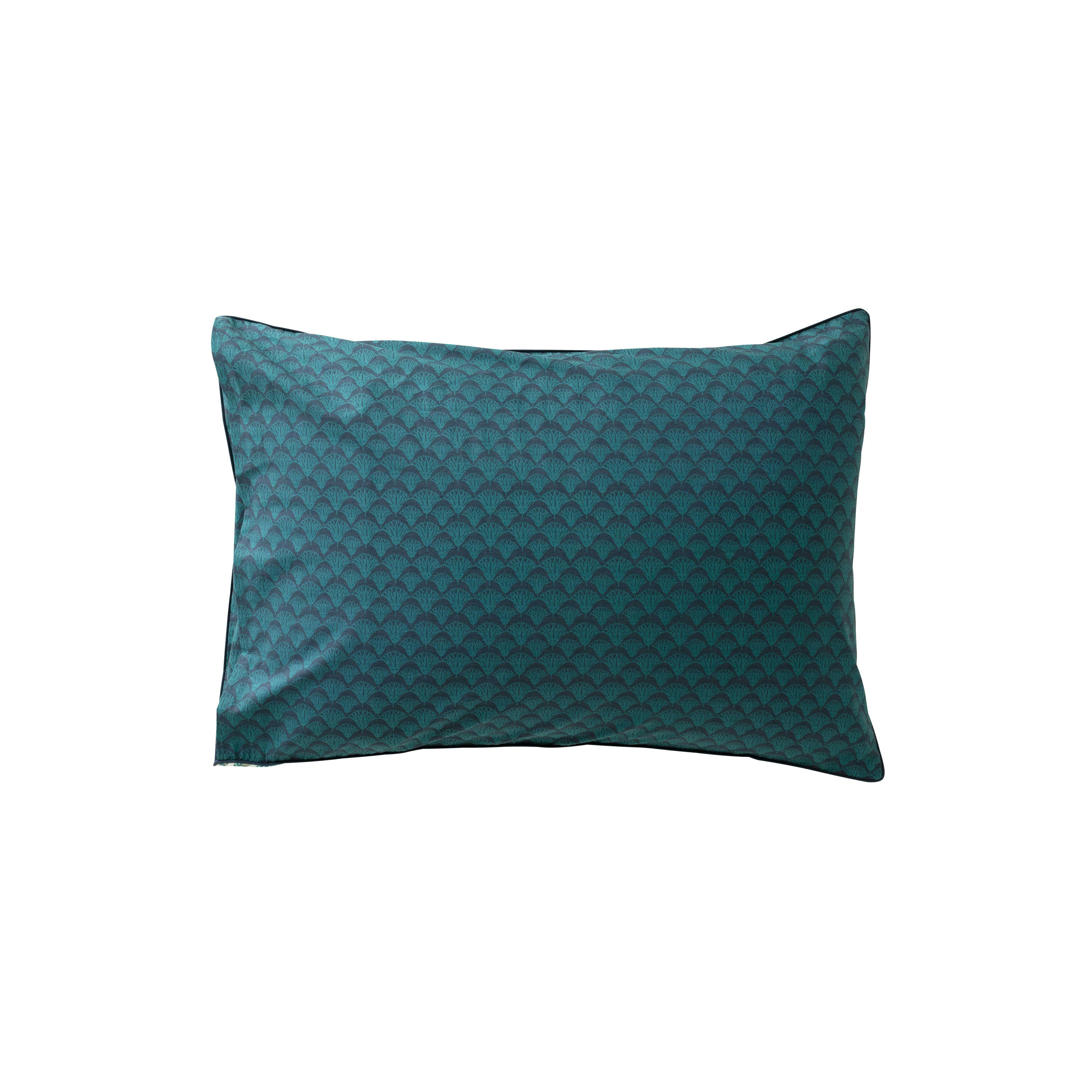 PAPYRUS - Taie d'oreiller rectangulaire percale de coton  vert 50x70