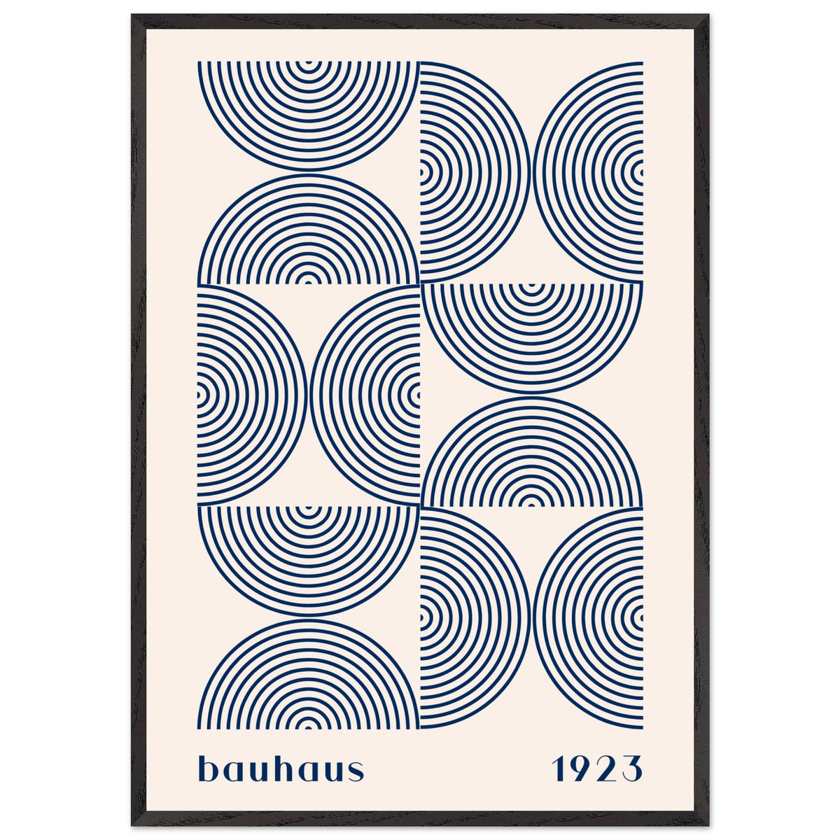 Artfulprints Poster met Lijst Bauhaus - Twisted arches 1923  - 70x100 cm - Blauw