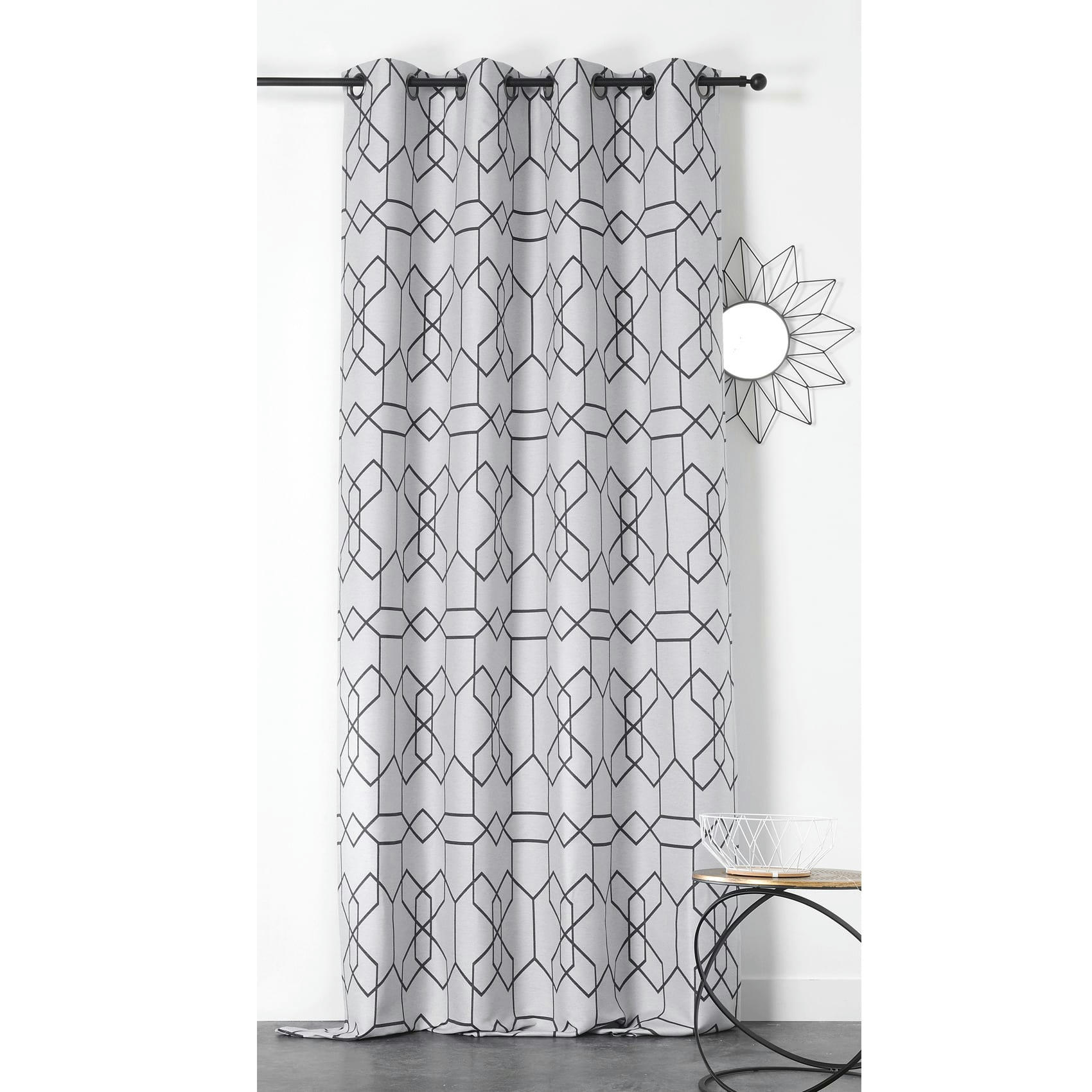- Rideau d'ameublement ariane polyester/jacquard blanc 140x260 cm