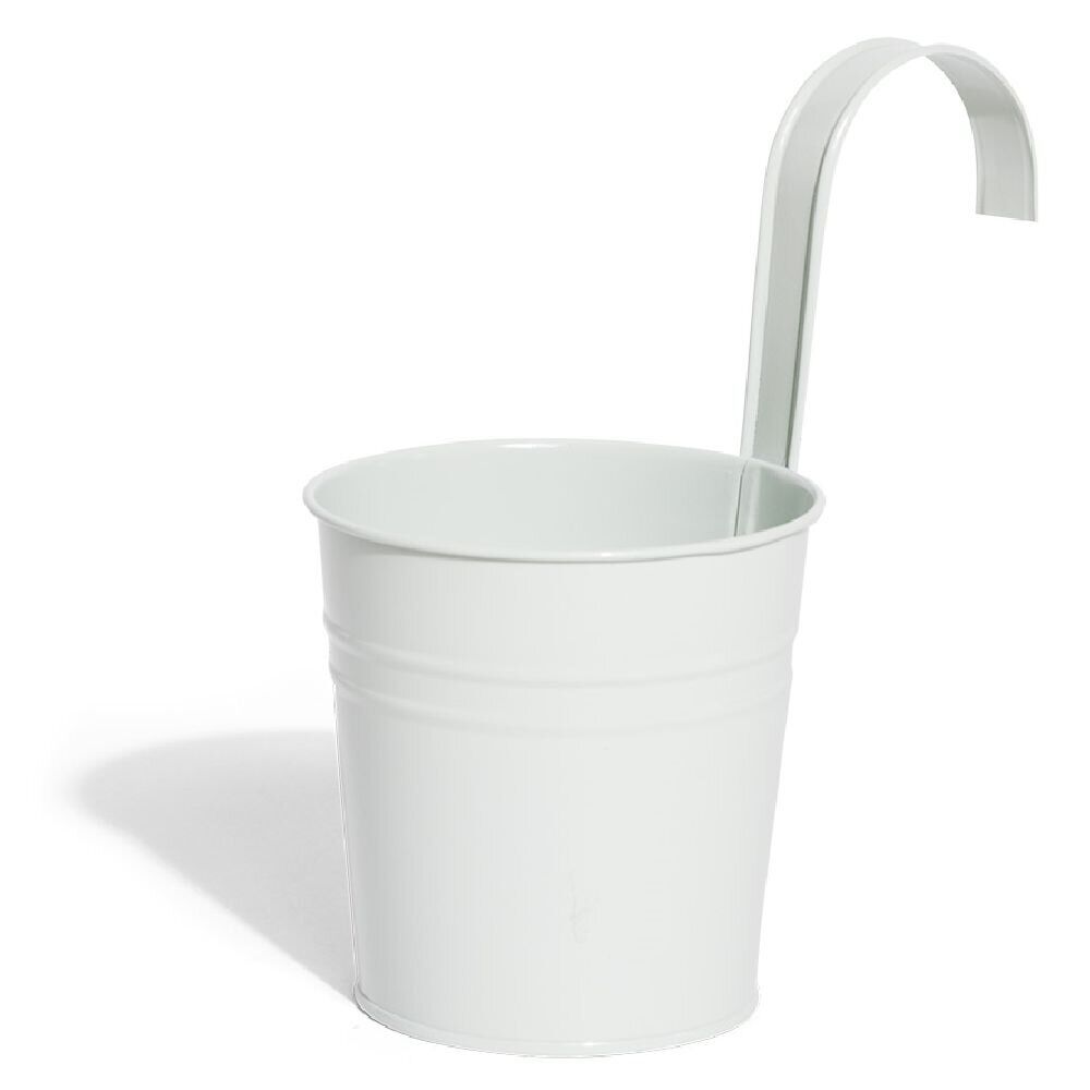 Cache pot à suspendre métal blanc Ø10cm
