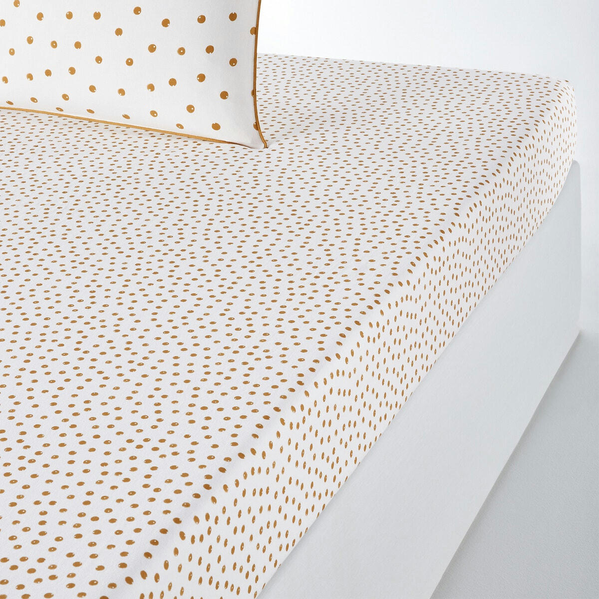 Drap housse coton lavé, Lison Gold