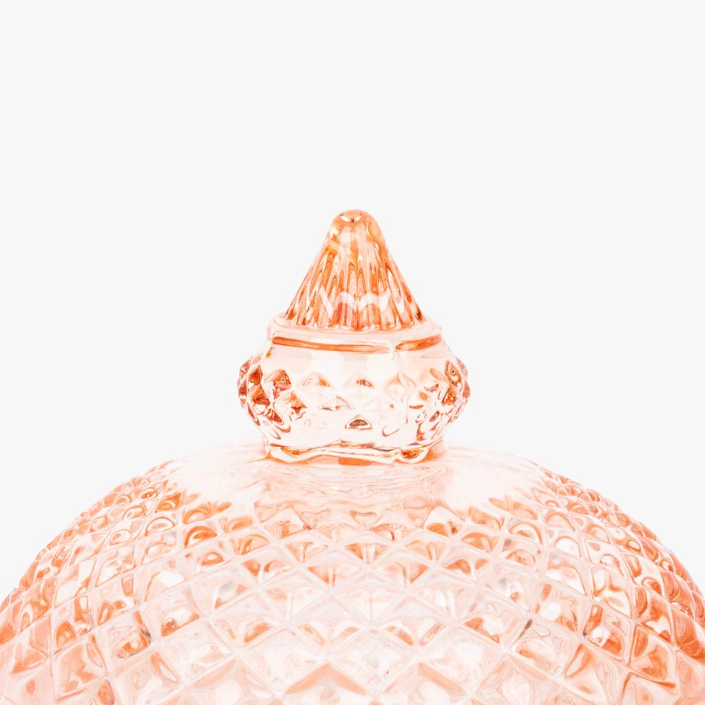 Caixa de Vidro Rosa Claro Redonda SUNRISE