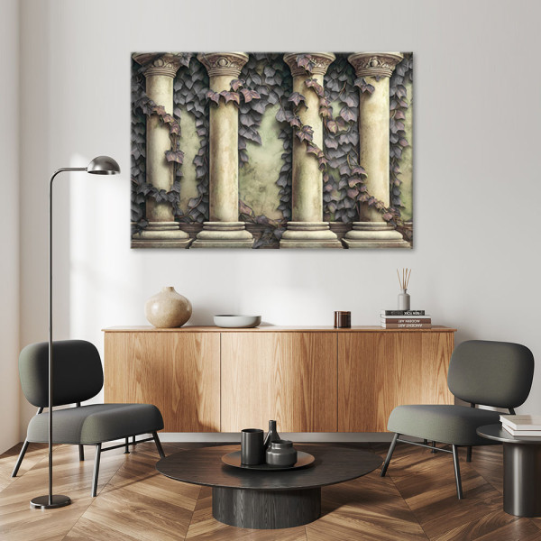 Feeby Obraz, Kolumny i zielone liście 60x40