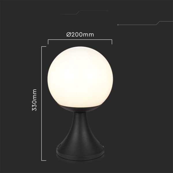 Lampa ogrodowa stojąca biało-czarna 1230 wys:33 cm 1xE27x20W IP44 V-TAC