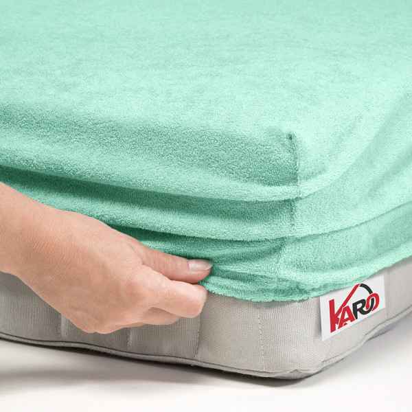 Prześcieradło frotte z gumką 200x220 pistacjowe 014 KARO