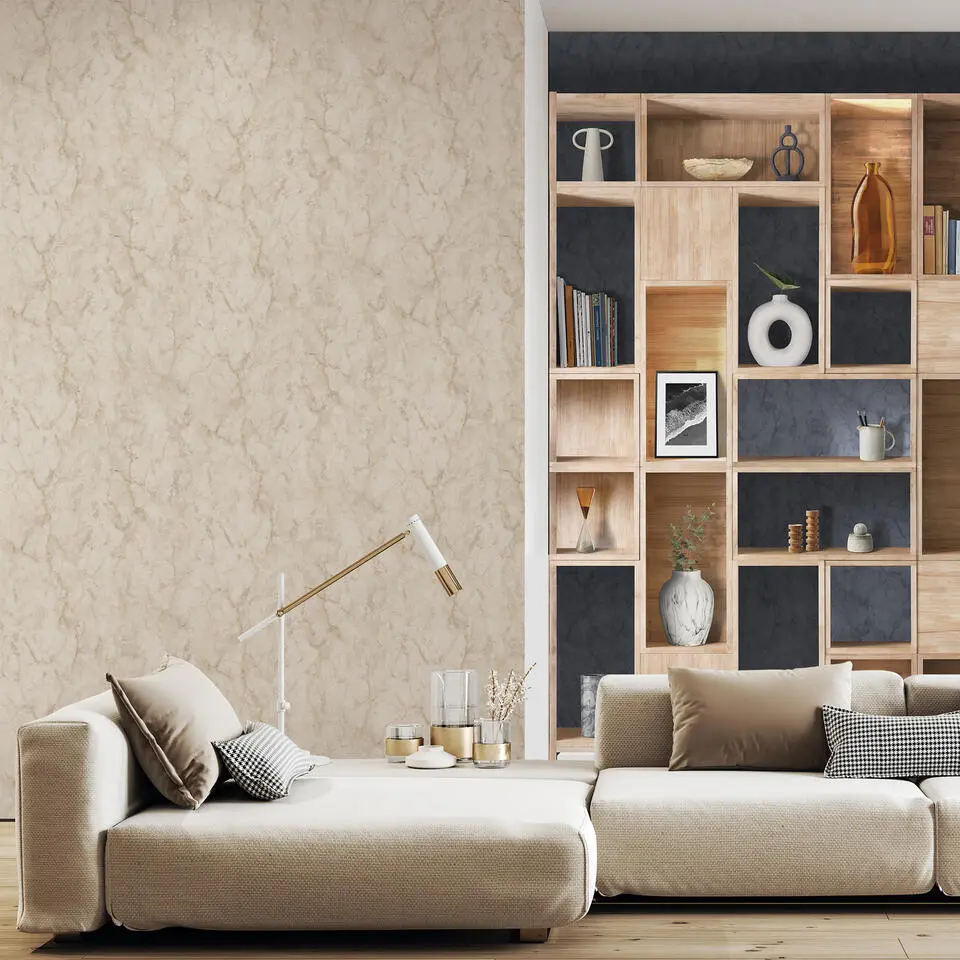 Sanders & Sanders behang marmer zand beige - 53 cm x 10 m